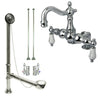 Chrome Deck Mount Clawfoot Tub Faucet Package w Drain Supplies Stops CC1096T1system