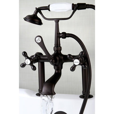 Kingston Oil Rubbed Bronze Deck Mount Clawfoot Tub Faucet w hand shower CC109T5