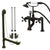 Oil Rubbed Bronze Deck Mount Clawfoot Tub Faucet Package w Drain Supplies Stops CC109T5system