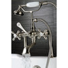 Kingston Satin Nickel Deck Mount Clawfoot Tub Faucet with Hand Shower CC109T8