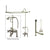 Satin Nickel Clawfoot Tub Faucet Shower Kit with Enclosure Curtain Rod 109T8CTS