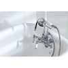 Kingston Chrome Wall Mount Clawfoot Tub Filler Faucet with Hand Shower CC10T1