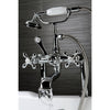 Kingston Chrome Deck Mount Clawfoot Tub Filler Faucet with Hand Shower CC110T1