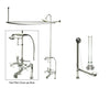 Chrome Clawfoot Tub Faucet Shower Kit with Enclosure Curtain Rod 112T1CTS