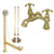 Polished Brass Deck Mount Clawfoot Tub Faucet Package w Drain Supplies Stops CC1134T2system