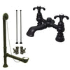 Oil Rubbed Bronze Deck Mount Clawfoot Tub Faucet Package w Drain Supplies Stops CC1134T5system