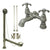 Satin Nickel Deck Mount Clawfoot Tub Faucet Package w Drain Supplies Stops CC1134T8system