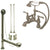 Satin Nickel Deck Mount Clawfoot Tub Faucet w hand shower w Drain Supplies Stops CC1152T8system