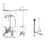 Chrome Clawfoot Tub Faucet Shower Kit with Enclosure Curtain Rod 1156T1CTS