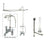 Chrome Clawfoot Tub Faucet Shower Kit with Enclosure Curtain Rod 1158T1CTS