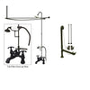 Oil Rubbed Bronze Clawfoot Tub Faucet Shower Kit with Enclosure Curtain Rod 1158T5CTS