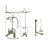 Satin Nickel Clawfoot Bathtub Faucet Shower Kit with Enclosure Curtain Rod 1160T8CTS