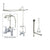 Chrome Clawfoot Tub Faucet Shower Kit with Enclosure Curtain Rod 1161T1CTS