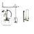 Oil Rubbed Bronze Clawfoot Tub Faucet Shower Kit with Enclosure Curtain Rod 11T5CTS