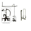 Oil Rubbed Bronze Clawfoot Tub Faucet Shower Kit with Enclosure Curtain Rod 1301T5CTS