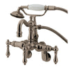 Kingston Satin Nickel Wall Mount Clawfoot Tub Faucet w hand shower CC1301T8