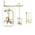 Polished Brass Clawfoot Tub Faucet Shower Kit with Enclosure Curtain Rod 1303T2CTS