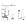 Chrome Clawfoot Bath Tub Shower Faucet Kit with Enclosure Curtain Rod 1304T1CTS