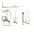 Chrome Clawfoot Bath Tub Shower Faucet Kit with Enclosure Curtain Rod 1304T1CTS