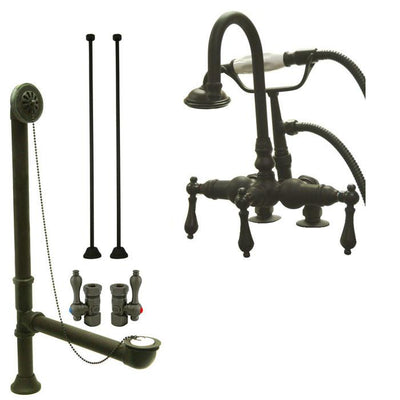 Oil Rubbed Bronze Deck Mount Clawfoot Bath Tub Faucet w Hand Shower Package CC13T5system