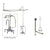 Chrome Clawfoot Tub Faucet Shower Kit with Enclosure Curtain Rod 14T1CTS