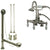 Satin Nickel Deck Mount Clawfoot Tub Faucet w hand shower w Drain Supplies Stops CC15T8system