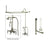 Satin Nickel Clawfoot Tub Faucet Shower Kit with Enclosure Curtain Rod 15T8CTS