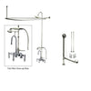 Chrome Clawfoot Tub Faucet Shower Kit with Enclosure Curtain Rod 16T1CTS