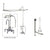 Chrome Clawfoot Tub Faucet Shower Kit with Enclosure Curtain Rod 16T1CTS