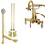 Polished Brass Deck Mount Clawfoot Tub Faucet w hand shower Drain Supplies Stops CC17T2system