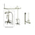 Satin Nickel Clawfoot Tub Faucet Shower Kit with Enclosure Curtain Rod 17T8CTS