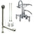 Chrome Deck Mount Clawfoot Tub Faucet w hand shower w Drain Supplies Stops CC18T1system