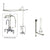 Chrome Clawfoot Tub Faucet Shower Kit with Enclosure Curtain Rod 18T1CTS