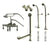 Freestanding Floor Mount Satin Nickel Metal Lever Handle Clawfoot Tub Filler Faucet with Hand Shower Package 19T8FSP