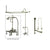 Satin Nickel Clawfoot Tub Faucet Shower Kit with Enclosure Curtain Rod 19T8CTS