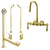 Polished Brass Wall Mount Clawfoot Tub Faucet Package w Drain Supplies Stops CC1T2system