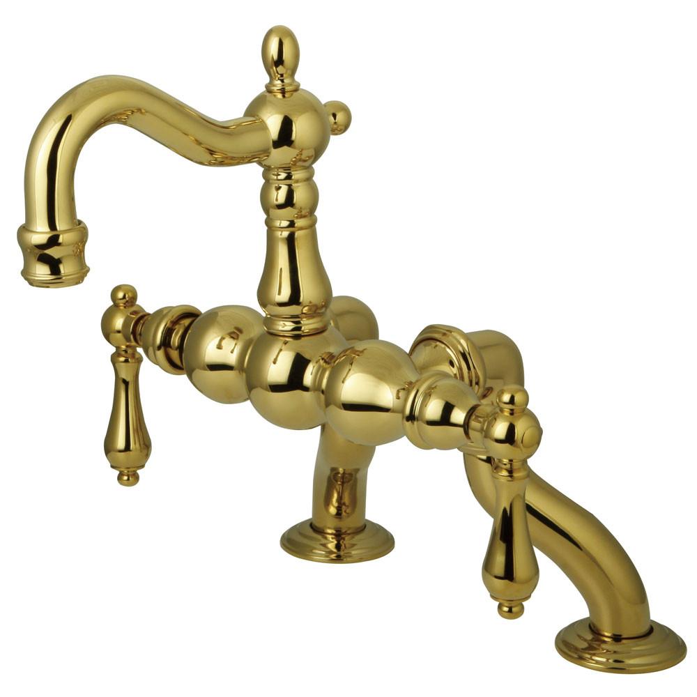 Kingston Brass Polished Brass Deck Mount Clawfoot Tub Faucet CC2001T2