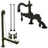 Oil Rubbed Bronze Deck Mount Clawfoot Tub Faucet Package w Drain Supplies Stops CC2001T5system