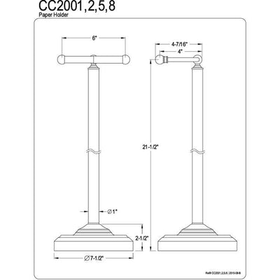 Kingston Brass Polished Brass pedestal freestanding Toilet Paper Holder CC2002