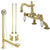 Polished Brass Deck Mount Clawfoot Tub Faucet Package w Drain Supplies Stops CC2003T2system