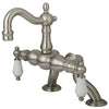 Kingston Brass Satin Nickel Deck Mount Clawfoot Tub Faucet CC2005T8