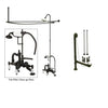 Oil Rubbed Bronze Clawfoot Tub Faucet Shower Kit with Enclosure Curtain Rod 2009T5CTS