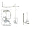 Chrome Clawfoot Tub Faucet Shower Kit with Enclosure Curtain Rod 2010T1CTS