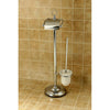 Kingston Brass Chrome pedestal freestanding Toilet Paper and Brush Holder CC2011