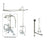 Chrome Clawfoot Bathtub Faucet Shower Kit with Enclosure Curtain Rod 2012T1CTS