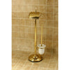 Kingston Polished Brass pedestal freestanding Toilet Paper & Brush Holder CC2012