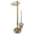 Kingston Polished Brass pedestal freestanding Toilet Paper & Brush Holder CC2012