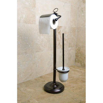 Oil Rubbed Bronze pedestal freestanding Toilet Paper & Brush Holder CC2015