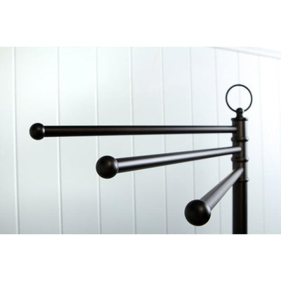 Kingston Oil Rubbed Bronze pedestal freestanding Tower Rack with 3 Bars CC2025