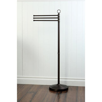 Kingston Oil Rubbed Bronze pedestal freestanding Tower Rack with 3 Bars CC2025